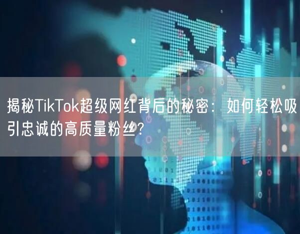 揭秘TikTok超级网红背后的秘密：如何轻松吸引忠诚的高质量粉丝？