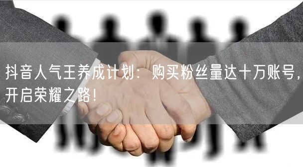 抖音人气王养成计划：购买粉丝量达十万账号，开启荣耀之路！