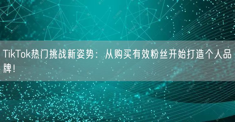 TikTok热门挑战新姿势：从购买有效粉丝开始打造个人品牌！