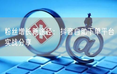 粉丝增长新途径：抖音自助下单平台实战分享