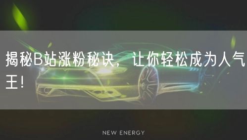 揭秘B站涨粉秘诀，让你轻松成为人气王！