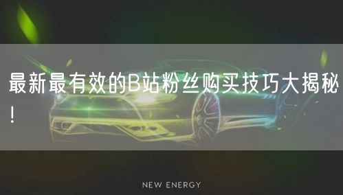 最新最有效的B站粉丝购买技巧大揭秘！