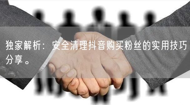 独家解析：安全清理抖音购买粉丝的实用技巧分享。