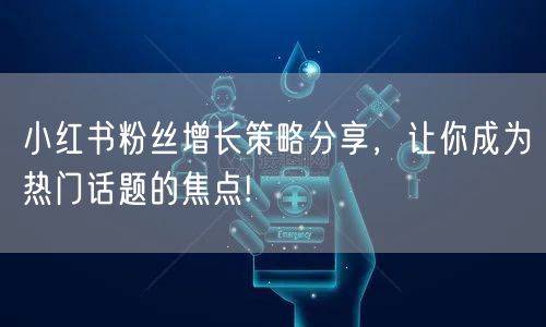 小红书粉丝增长策略分享，让你成为热门话题的焦点!