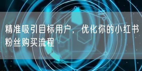 精准吸引目标用户，优化你的小红书粉丝购买流程