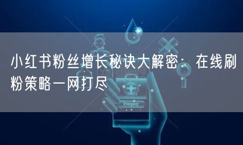 小红书粉丝增长秘诀大解密：在线刷粉策略一网打尽