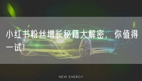 小红书粉丝增长秘籍大解密，你值得一试！