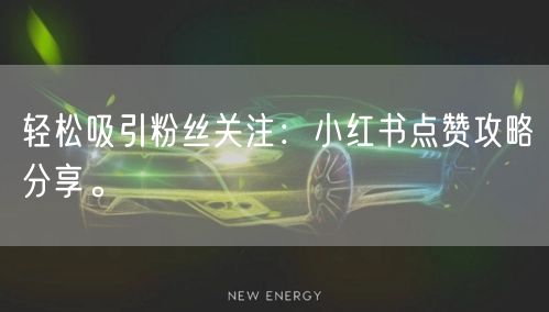 轻松吸引粉丝关注：小红书点赞攻略分享。